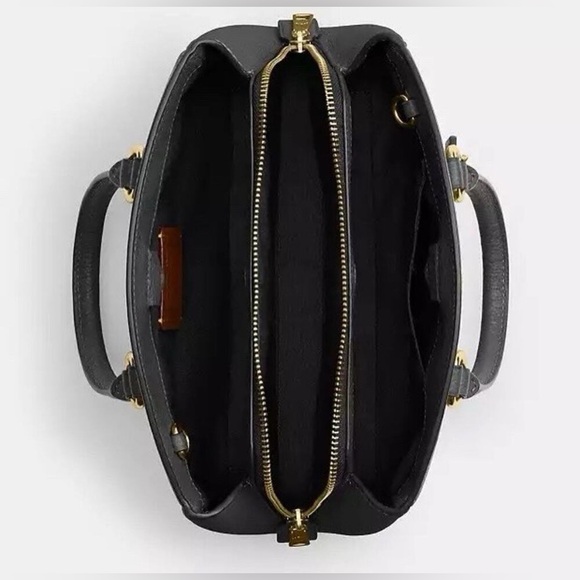 New Coach Savannah Leather Carryall Satchel CAL54 Gold/Black - Picture 6 of 6